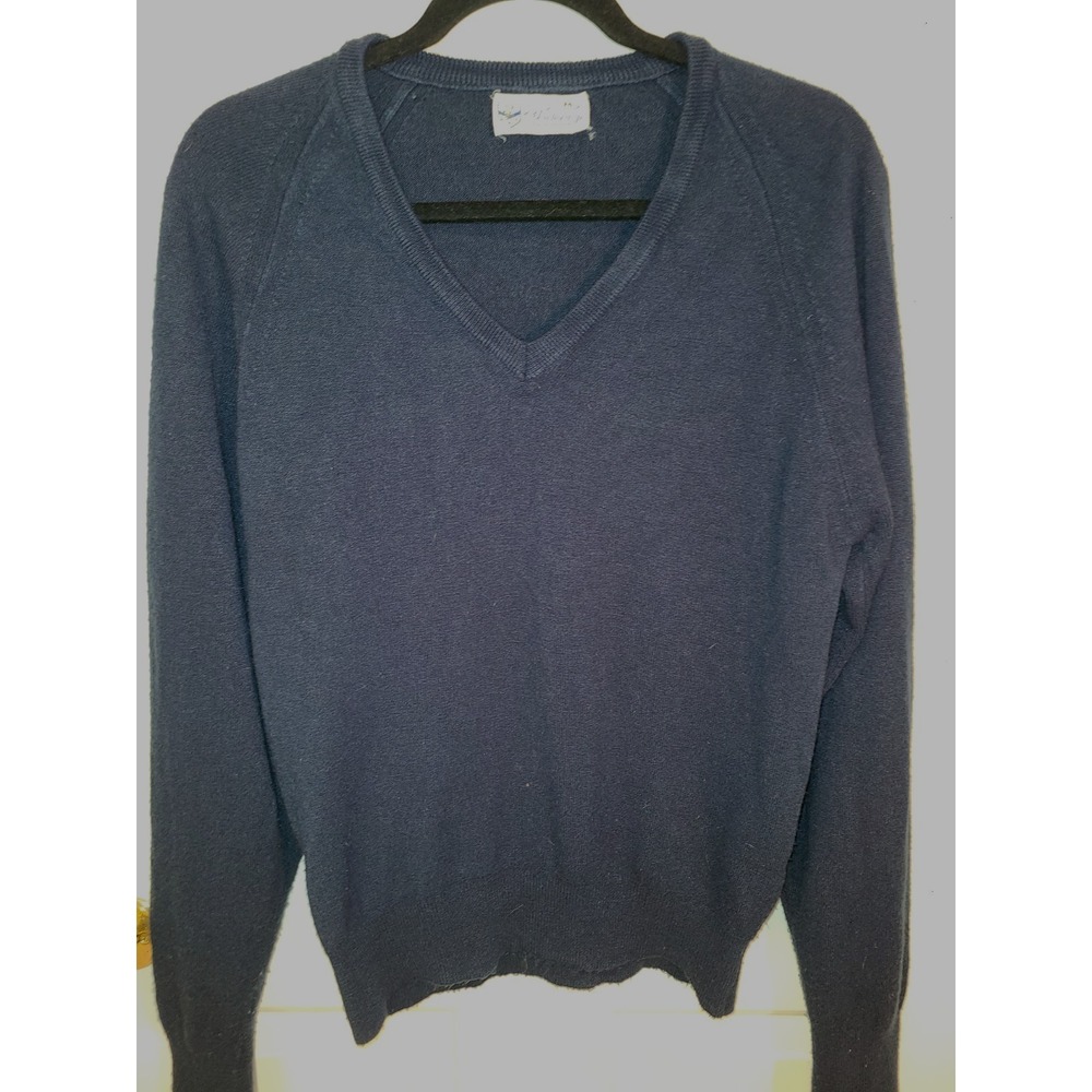 VTG Pickering Golf Active Sportswear Men V Neck Sweater Navy Blue USA‎ Made Med